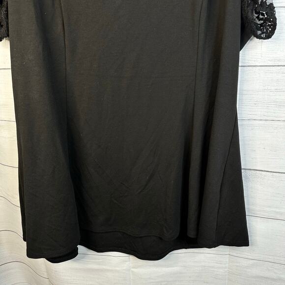Torrid Womens Plus Size 4 4X 26 Black Lace Short Sleeve Top - Picture 4 of 10